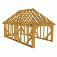Maison à ossature en bois plain-pied a01 : 1-bay / en kit / toit multipente