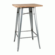 Mange-debout acier galvanisé avec plateau en bois Bolero Bistro - FB599