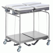 Sclessin 374.792S Chariot Porte-Sacs 4 Sacs Carrés Avec Couvercles Professionnel - 374.792S