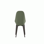 Stones Chaise de salle à manger Nari avec coque rembourrée en tissu gris foncé et pieds en métal noir au design moderne - 56 x 58 x 79 cm - vert B