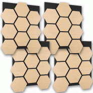 TecTake GmbH tectake panneaux acoustiques Sonic Shield, MDF haut gamme, 76x62x1,8cm, marron chene, insonorisant performant - marron Bois manufacturé