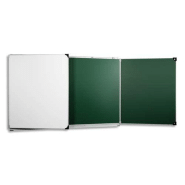 Ulmann tableau triptyque en acier émaillé vert blanc, crochets, porte-accessoires, ft l400 x h120 cm