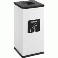 Ulsonix - ulsonix ULX-GB3 N Poubelle de recyclage blanc 60 L logo ordures ménagères Poubelle tri sélectif Bac de tri sélectif Ensemble de - acier