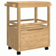 VidaXL Chariot de cuisine FLORO Cire marron 72,5 x 45 x 80 cm - 42011251