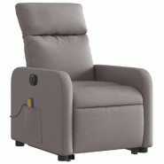 VidaXL Fauteuil inclinable de massage électrique Taupe Tissu Modèle Xarnelis - 3206733