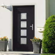 Vidaxl porte d'entrée anthracite 98x208 cm pvc 3187858