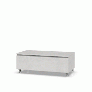 AQA Design Commode ASTRA blanc pierre en mélamine ASTRA L.90 P.45 H.32 MPAS091R-BCOP - blanc Bois manufacturé MPAS091R-BCOP