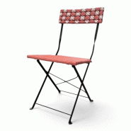 Bistromania Chaise GARDEN pliante, tressage rose rouge et blanc – 41 x 49 x 83 cm - multicolore multi-matériau EA280 Bistromania Chaise GARDEN pliante, tressage rose rouge et blanc – 41 x 49 x 83 cm - multicolore multi-matériau EA280