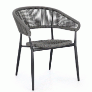 Chaise avec accoudoir Algaida anthracite/gris 62 x 64 x 76 cm - par 4