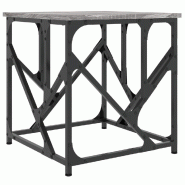 Décoshop26 - Table d'appoint style industriel 45 x 45 x 47,5 cm bois d'ingénierie gris et métal DEC040015 - gris métal 3000264709975