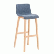 Décoshop26 - Tabouret de bar x1 design moderne en tissu bleu piètement stable à 4 pieds en bois clair 10_0004970 - bleu 3000252387390 Décoshop26 - Tabouret de bar x1 design moderne en tissu bleu piètement stable à 4 pieds en bois clair 10_0004970 - bleu 3000252387390