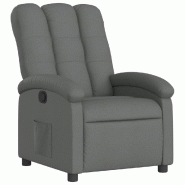 Fauteuil inclinable en tissu gris foncé Modèle Servelion - 371728