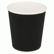 Gobelet boissons chaudes double paroi carton ondulé 18cl Black Edition par 1000
