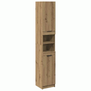 Helloshop26 - Armoire de bain de rangement moderne 32 x 34 x 188 cm grand espace d'organisation en bois d'ingénierie chêne artisanal 02_0050983 - Bo