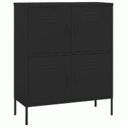 Helloshop26 - Armoire de rangement moderne avec 2 étagères réglables 80 x 35 x 101,5 cm en acier noir 02_0046833 - noir acier 3000234452719