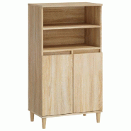 Helloshop26 - Buffet bahut commode armoire meuble de rangement organisateur cuisine salle de séjour salon haut sonoma 60 x 36 x 110 02_0034079 - Bois