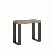 Itamoby Console Extensible 90X40/300 Cm Tecno Premium Chêne Nature Structure Anthracite - marron VE090COTEC015-RN-AN-FO
