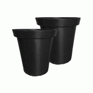 PLAST'UP ROTOMOULAGE Pot de fleurs rond xxl delight 75l- lot de 2 - NOIR - noir 0637962080377