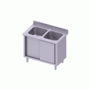 Plonge avec 2 bacs sur armoire portes coulissantes 1000x700x900 mm - P934647100