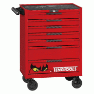 Servante d'atelier rouge 7 tiroirs mini master 628 outils Teng Tools TKW26R628T