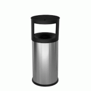 Stil Casa corbeille auto-extinguible avec cendrier, acier inoxydable, Ø 31 x h. 80 cm, bord plastique de protection, 40 litres, satinée. - 570 AS Stil Casa corbeille auto-extinguible avec cendrier, acier inoxydable, Ø 31 x h. 80 cm, bord plastique de protection, 40 litres, satinée. - 570 AS