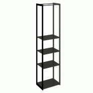 Structure Cage noir 60x40x240cm 4 tablettes noir