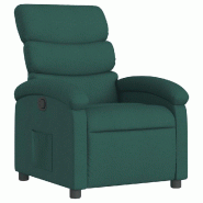 VidaXL Fauteuil inclinable Vert foncé Tissu Modèle Kervessal - 371695