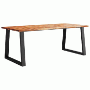 VidaXL Table à manger 200x90x75 cm bois d'acacia solide à bord vif Modèle Helios Luna - 353292