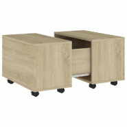 VidaXL Table basse chêne sonoma 60x60x38 cm bois d'ingénierie Modèle Atlas Infinite Frame - 806861
