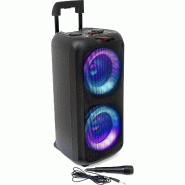 Enceinte Active Sono IBIZA SOUND VENUS600 - LUMINEUSE KARAOKE 2 x 8"/20cm 600W, Bluetooth USB TWS, Batterie intégrée - 3666638041357