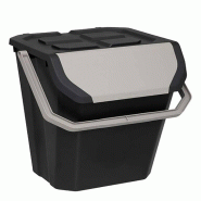 FIVE - Conteneur de recyclage empilable 24L plastique - noir plastique JJ5389