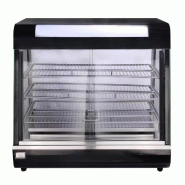 Gasfrit – Vitrine chauffante 3 plateaux de 90 cm | Vitrine pour plats chauds, température 30–85 °C – Capacité 110 litres, 1840 W - noir inox gf608