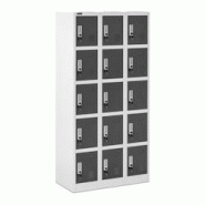 Helloshop26 - Armoire vestiaire 15 compartiments 180 cm gris 14_0000471 - 3000159328984 Helloshop26 - Armoire vestiaire 15 compartiments 180 cm gris 14_0000471 - 3000159328984