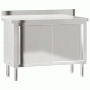 Helloshop26 - Table de travail de cuisine professionnelle avec portes coulissantes acier inoxydable 02_0045412 - 3000220666380 Helloshop26 - Table de travail de cuisine professionnelle avec portes coulissantes acier inoxydable 02_0045412 - 3000220666380