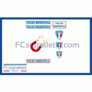 Kit sérigraphie Police municipale magnétique pour véhicule léger et petits utilitaires Kit sérigraphie Police municipale magnétique pour véhicule léger et petits utilitaires