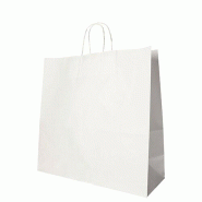 Papstar 10 lots de 25 Sacs, papier 35 cm x 35 cm x 14 cm blanc avec poignées ficelle - blanc papier 4002911984154