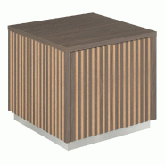 Podium 1 porte push-pull Vertigo T01 MDF naturel et noyer foncé 45x45x40cm
