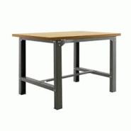 PROREGAL Établi BUFFALO WOOD | HxLxP 87x180x75cm | Capacité de charge 600kg | Gris - gris métal RS45-06 PROREGAL Établi BUFFALO WOOD | HxLxP 87x180x75cm | Capacité de charge 600kg | Gris - gris métal RS45-06