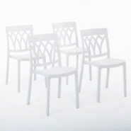 RATTATAN Set 4 Chaises en polypropylène avec fibre de verre empilables pour extérieur et jardin, bar et restaurant, cuisine design moderne - EMMA - RATTATAN Set 4 Chaises en polypropylène avec fibre de verre empilables pour extérieur et jardin, bar et restaurant, cuisine design moderne - EMMA -