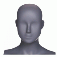 Tête femme abstraite pour mannequin modulable anthracite mat