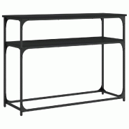 Table console noir 100x35,5x75 cm bois d'ingénierie Modèle Atlas Moderne - 834065