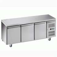 Tour pâtissier réfrigéré 3 portes et plan en inox - P800 mm | L2g - PA3100TN