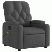 VidaXL Fauteuil de massage inclinable Gris foncé Tissu Modèle Ferviane - 8721012201385