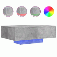 VidaXL Table basse avec lumières LED gris béton 85x55x31 cm Modèle Nova Élégance - 836612