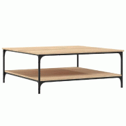 VidaXL Table basse chêne sonoma 100x100x40 cm bois d'ingénierie Modèle Atlas Office Prime - 832844