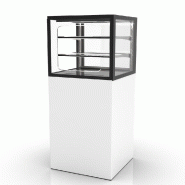 Vitrine neutre INTEGRA sur base haute - 600 mm - 3 niveaux - H1400 mm - IN60/50-140N | Sayl Barcelona - Accès Grab & Go, 1400