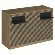 Comptoir Vertigo H T01 dble noir L150cm - 3 tab.Coulis. 6tab.Amovib chêne clair
