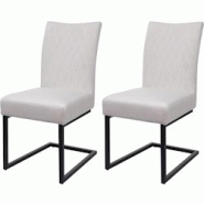 Décoshop26 - Ensemble de 2 chaises de salle à manger chaise visiteur en acier design moderne velours thermolaqué crème CDS04487 - 3000403969604 Décoshop26 - Ensemble de 2 chaises de salle à manger chaise visiteur en acier design moderne velours thermolaqué crème CDS04487 - 3000403969604