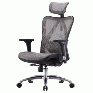 Décoshop26 - Fauteuil de bureau siège et dossier de forme ergonomique siège pivotant et réglable revêtement en maille gris 04_0006217 - gris 3000