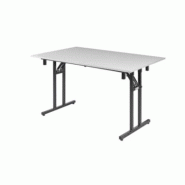 Emh Table de réunion pliante 160x80 cm – plateau mélaminé Blanc Alaska – bureau, collectivité et salle de réunion - blanc TABREU160X80BL Emh Table de réunion pliante 160x80 cm – plateau mélaminé Blanc Alaska – bureau, collectivité et salle de réunion - blanc TABREU160X80BL